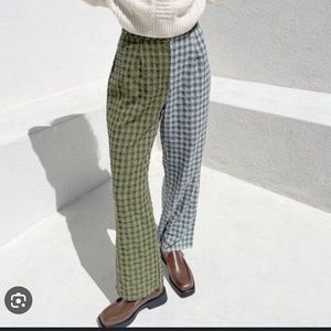 Lisa Says Gah Diane Pants Blue/Green Gingham Size 3XL